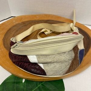 Vintage 80’s BAG MAKERS Patch work Leather Fanny Pack Bum Bag